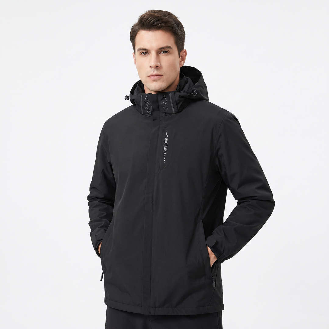 Unisex Waterproof Hooded Outdoor Jacket Windproof Zip Up Hiking Rain Shell Coat