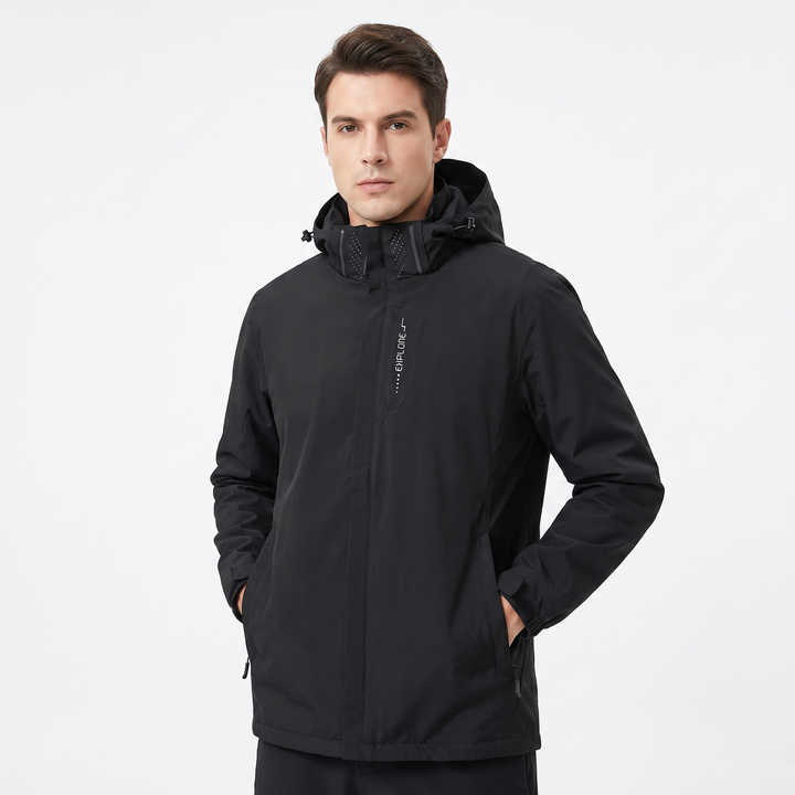 Unisex Waterproof Hooded Outdoor Jacket Windproof Zip Up Hiking Rain Shell Coat