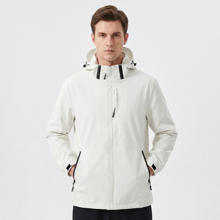 Unisex Waterproof Hooded Outdoor Jacket Windproof Zip Up Hiking Rain Shell Coat