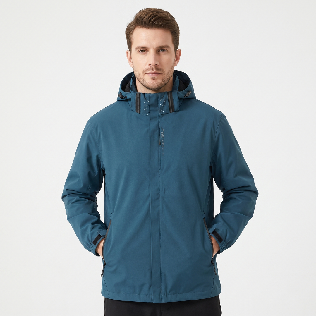 Unisex Waterproof Hooded Outdoor Jacket Windproof Zip Up Hiking Rain Shell Coat