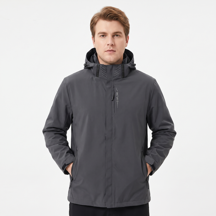 Unisex Waterproof Hooded Outdoor Jacket Windproof Zip Up Hiking Rain Shell Coat