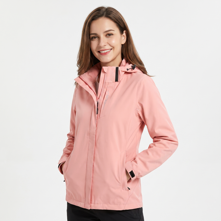 Unisex Waterproof Hooded Outdoor Jacket Windproof Zip Up Hiking Rain Shell Coat