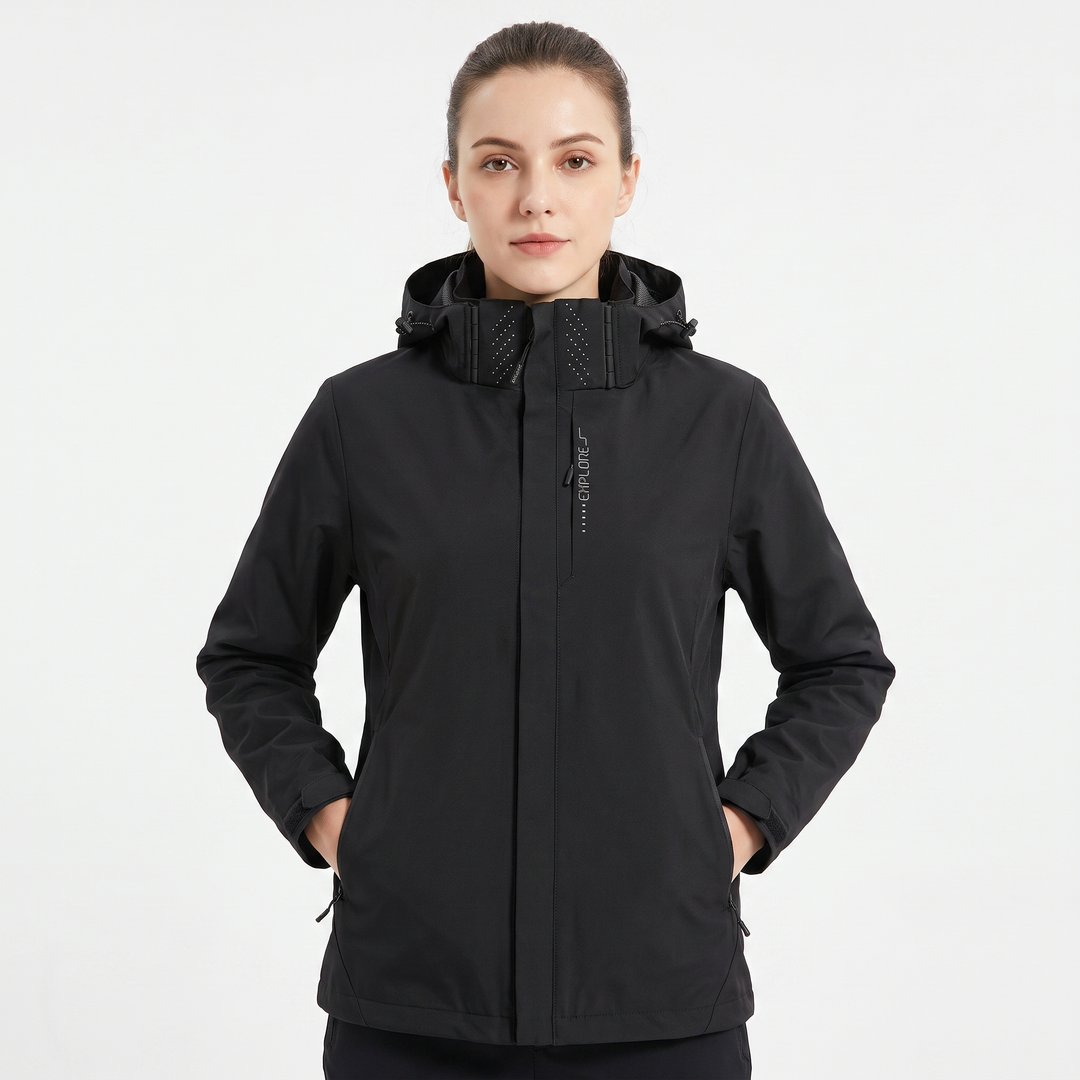 Unisex Waterproof Hooded Outdoor Jacket Windproof Zip Up Hiking Rain Shell Coat