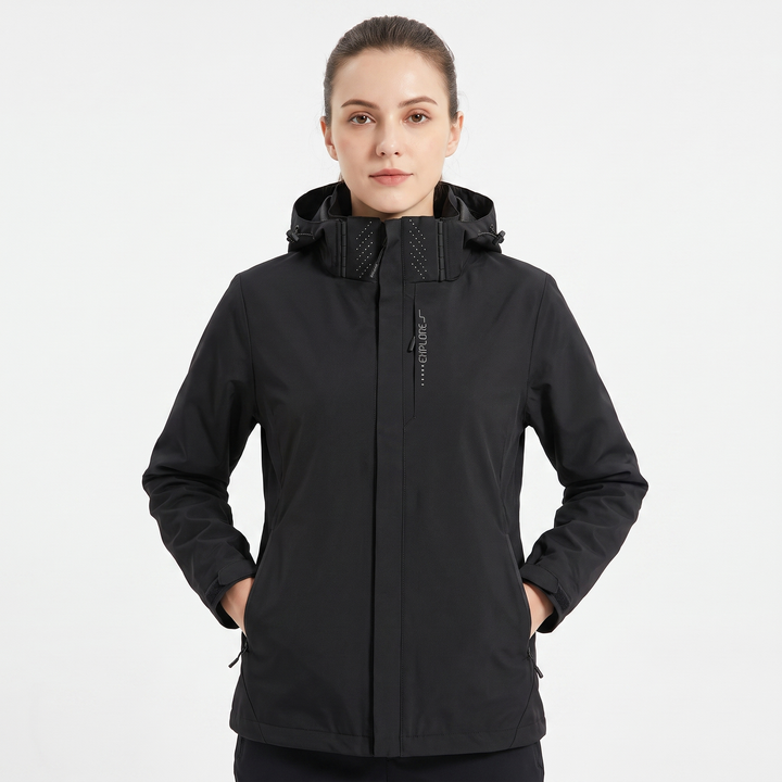 Unisex Waterproof Hooded Outdoor Jacket Windproof Zip Up Hiking Rain Shell Coat