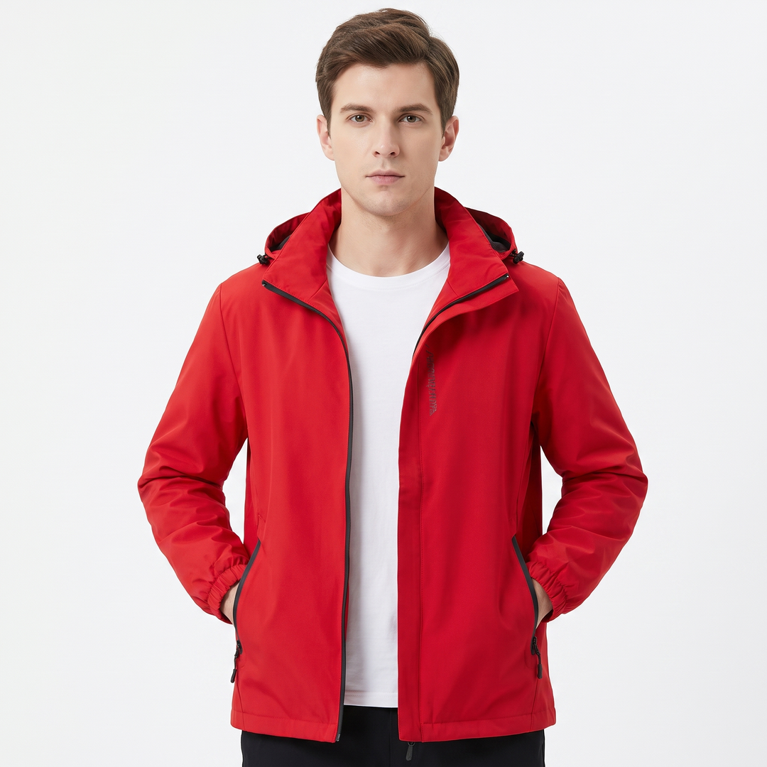 Unisex Waterproof Hooded Outdoor Jacket Windproof Zip Up Hiking Rain Shell Coat