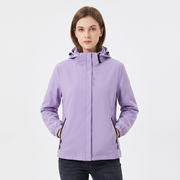 Unisex Waterproof Hooded Outdoor Jacket Windproof Zip Up Hiking Rain Shell Coat
