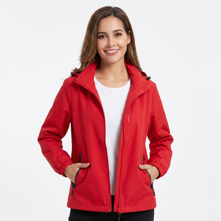 Unisex Waterproof Hooded Outdoor Jacket Windproof Zip Up Hiking Rain Shell Coat