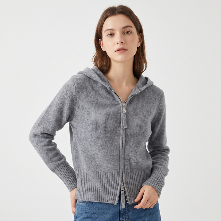 Women's Fluffy Knit Zip Up Hoodie Cardigan Oversized Soft Hooded Sweater Jacket