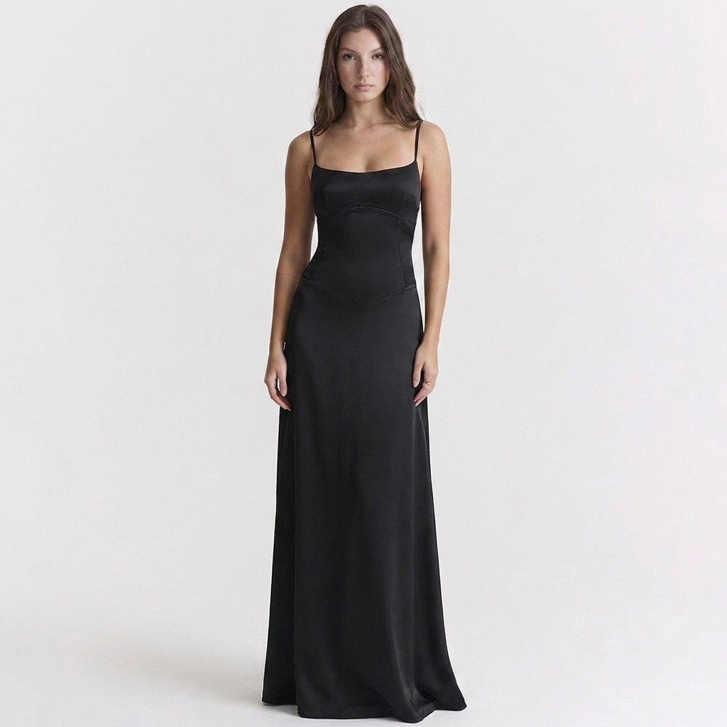 Women's Floral Jacquard Slip Dress Sweetheart Neck Maxi
