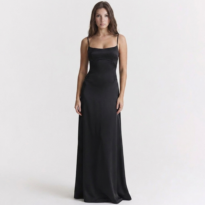 Women's Floral Jacquard Slip Dress Sweetheart Neck Maxi