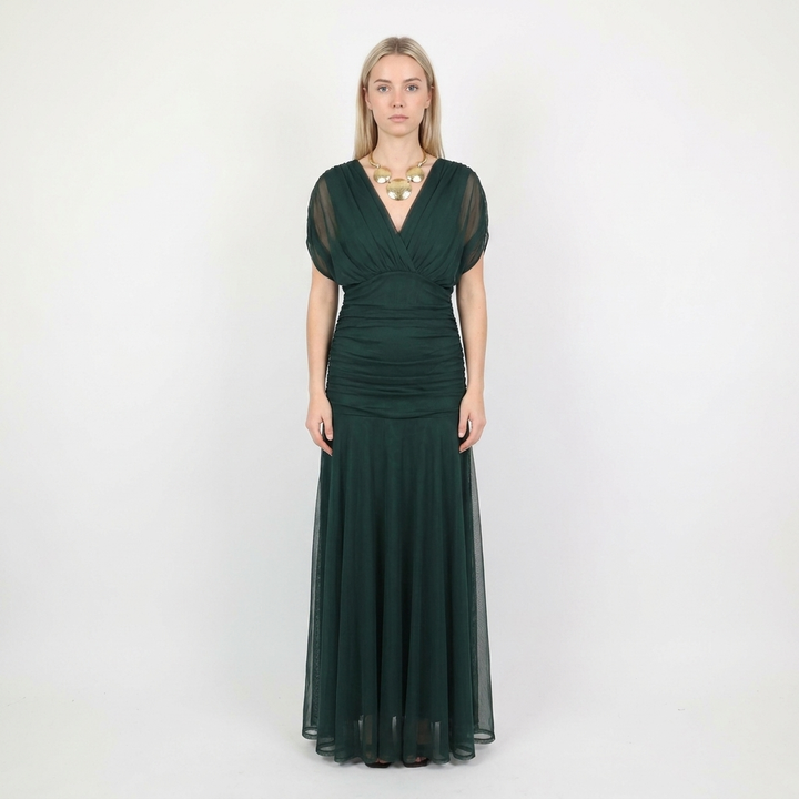 Women's Off-Shoulder Floral Print Maxi Dress Ruched Waist Flowy