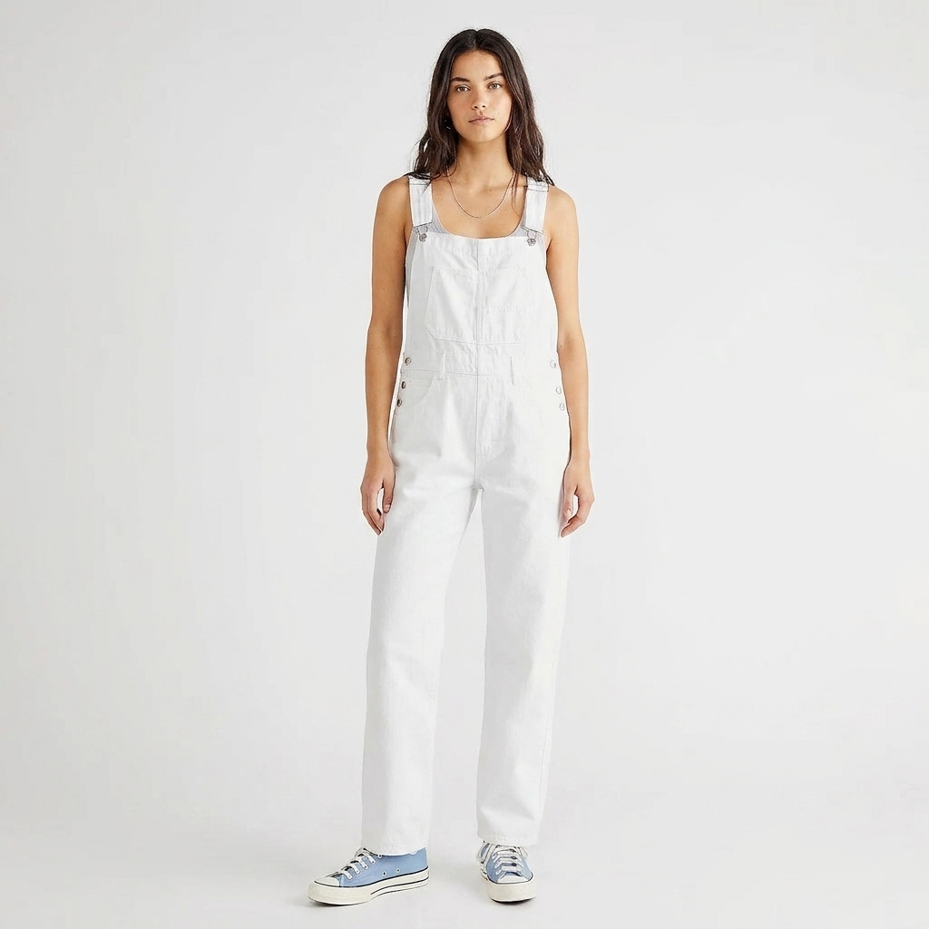 Women's Denim Overalls Relaxed Fit Adjustable Strap Jumpsuit