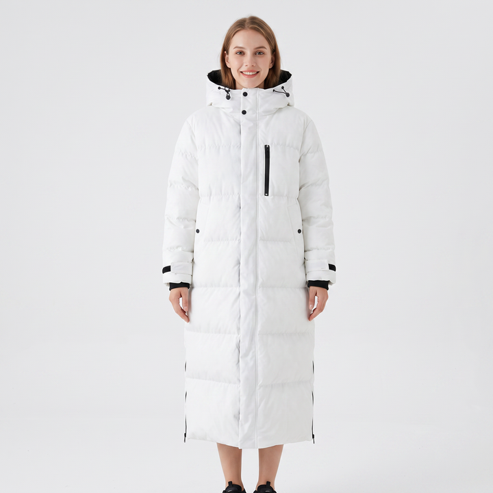 Women's Long Puffer Coat Hooded Quilted Padded Winter Jacket
