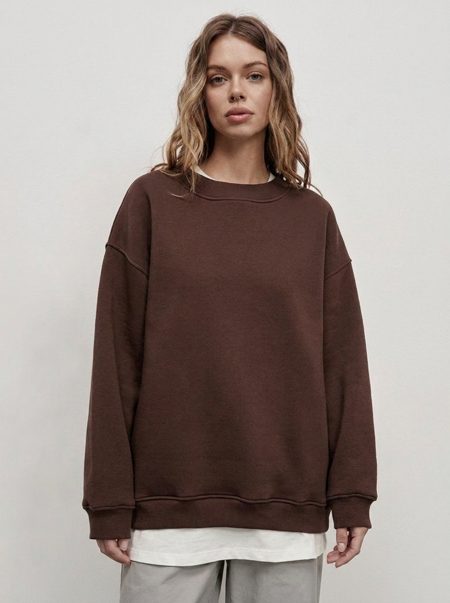 Women's Oversized Sweatshirt Crew Neck Fleece Pullover Casual
