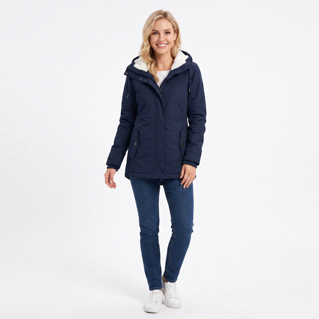 Women's Sherpa Lined Parka Hooded Waterproof Winter Jacket