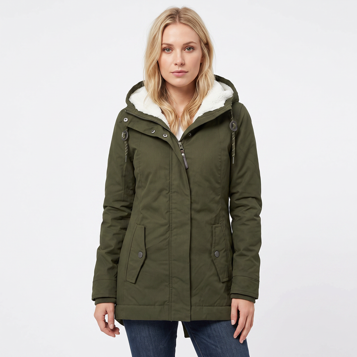 Women's Sherpa Lined Parka Hooded Waterproof Winter Jacket