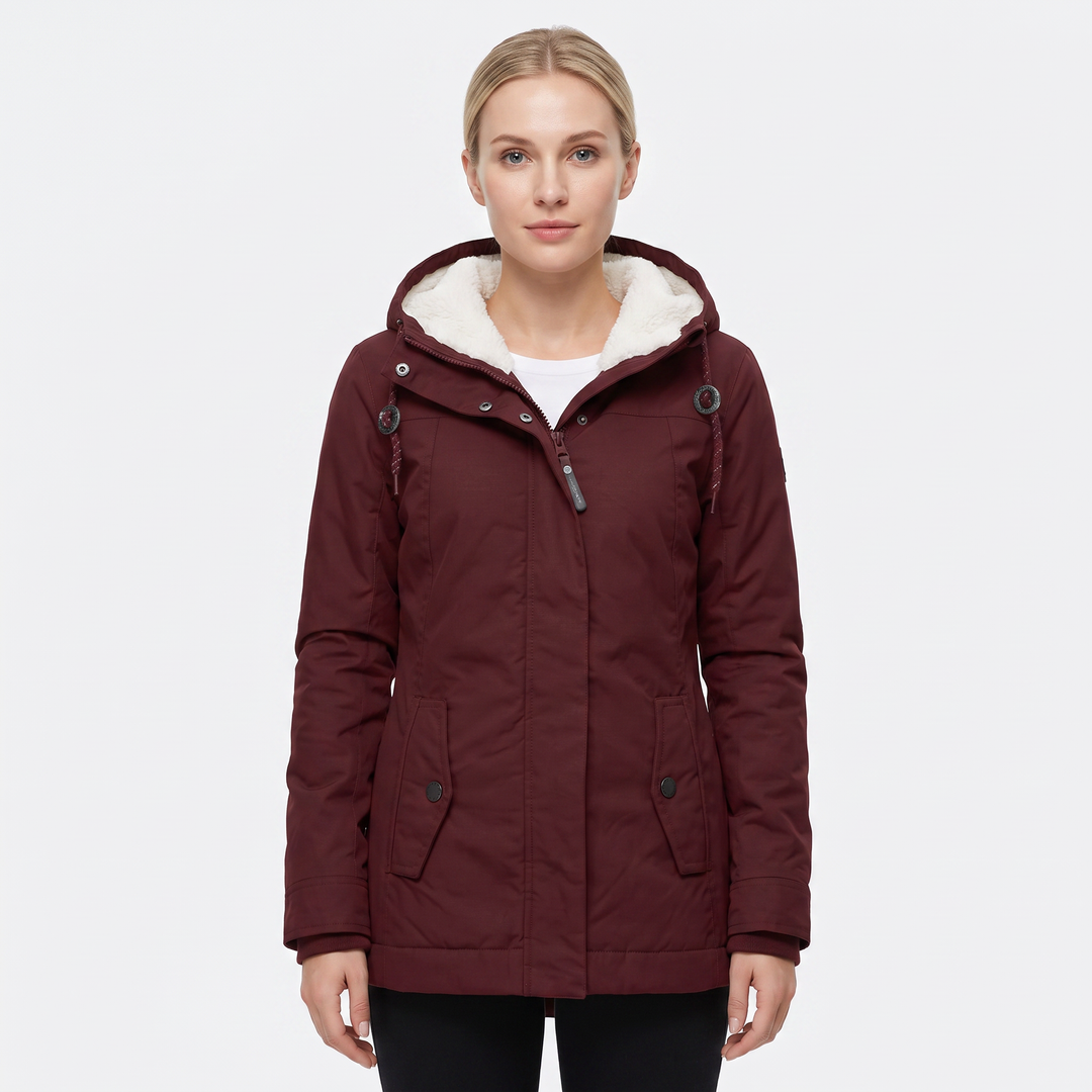 Women's Sherpa Lined Parka Hooded Waterproof Winter Jacket