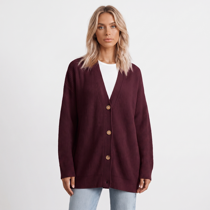 Women's Oversized Cardigan Ribbed Knit Button Front Sweater