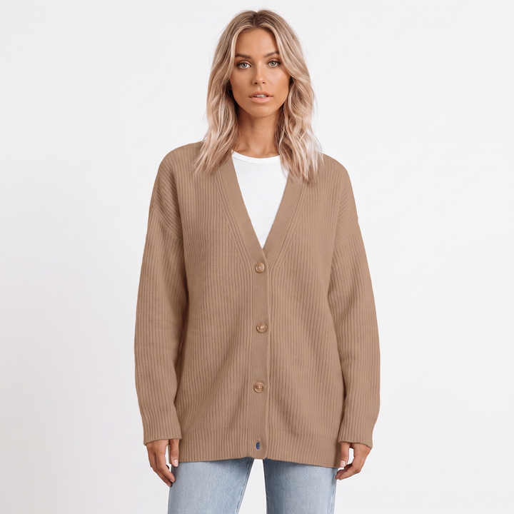Women's Oversized Cardigan Ribbed Knit Button Front Sweater