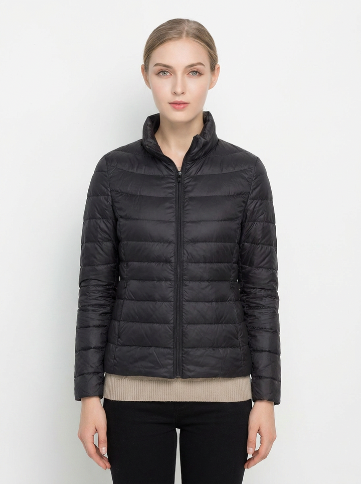 Women's Lightweight Puffer Jacket Packable Stand Collar Coat