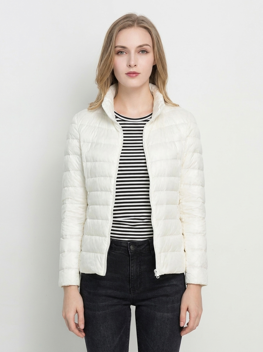 Women's Lightweight Puffer Jacket Packable Stand Collar Coat