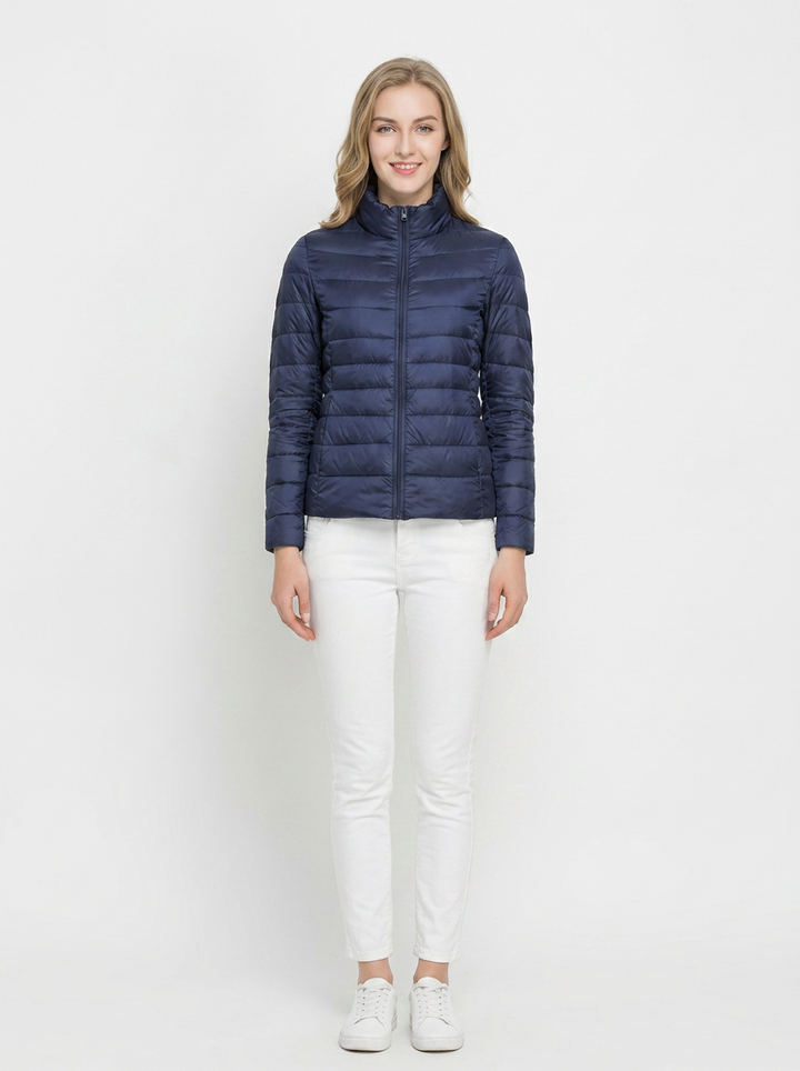 Women's Lightweight Puffer Jacket Packable Stand Collar Coat