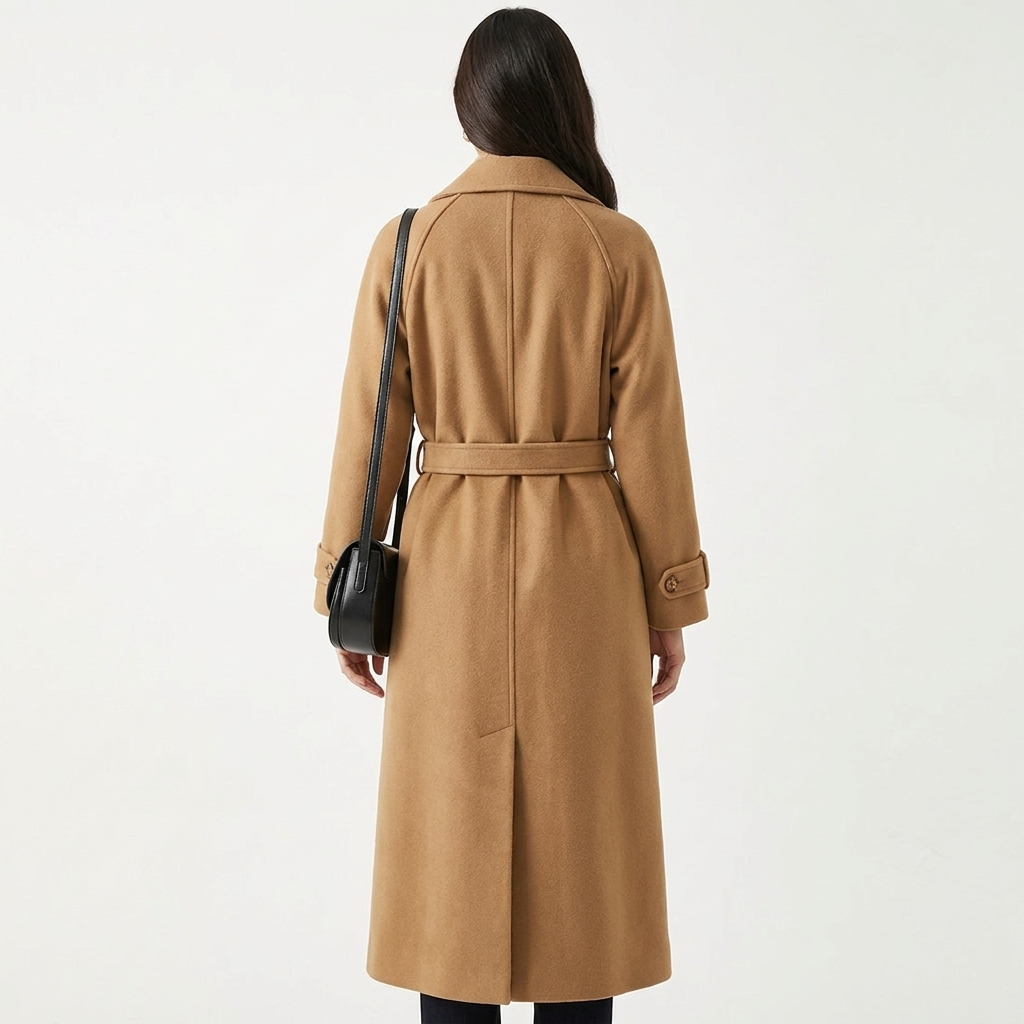 Belted Longline Wool Blend Trench Coat