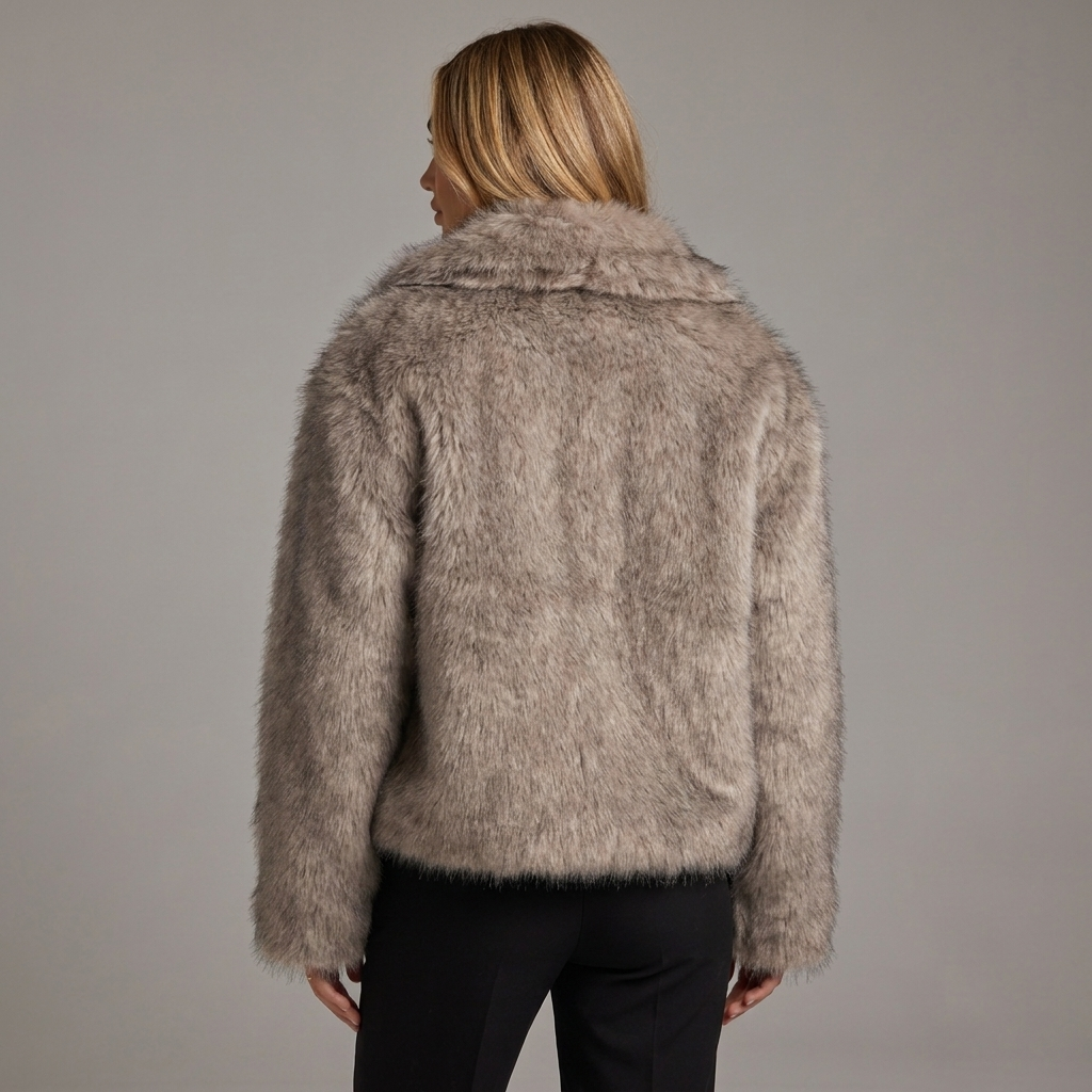Women's Faux Fur Coat Oversized Winter Jacket Wide Lapel