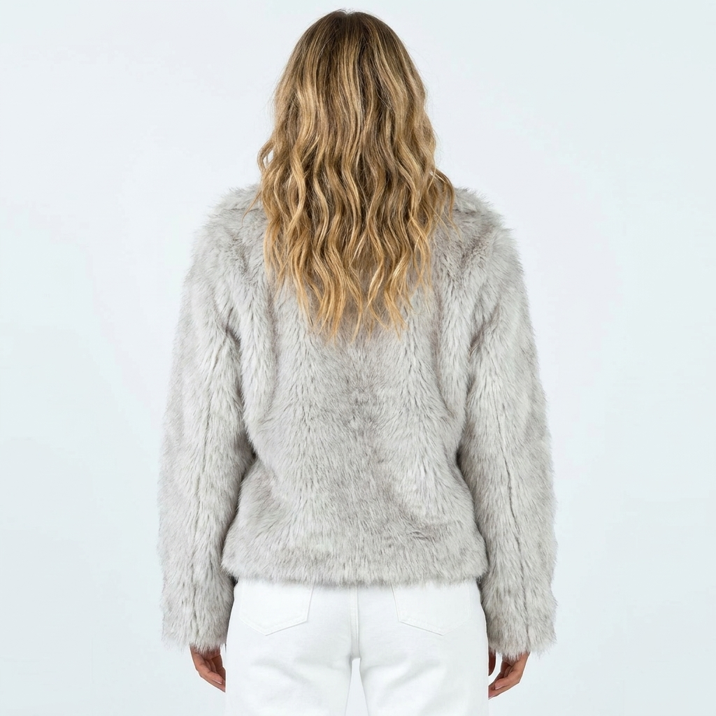 Women's Shaggy Faux Fur Coat Luxury Oversized Winter Jacket Wide Lapel