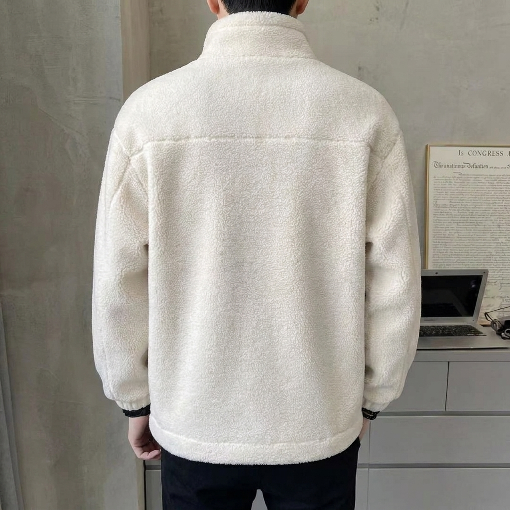 Fleece Zip-Up Stand Collar Jacket