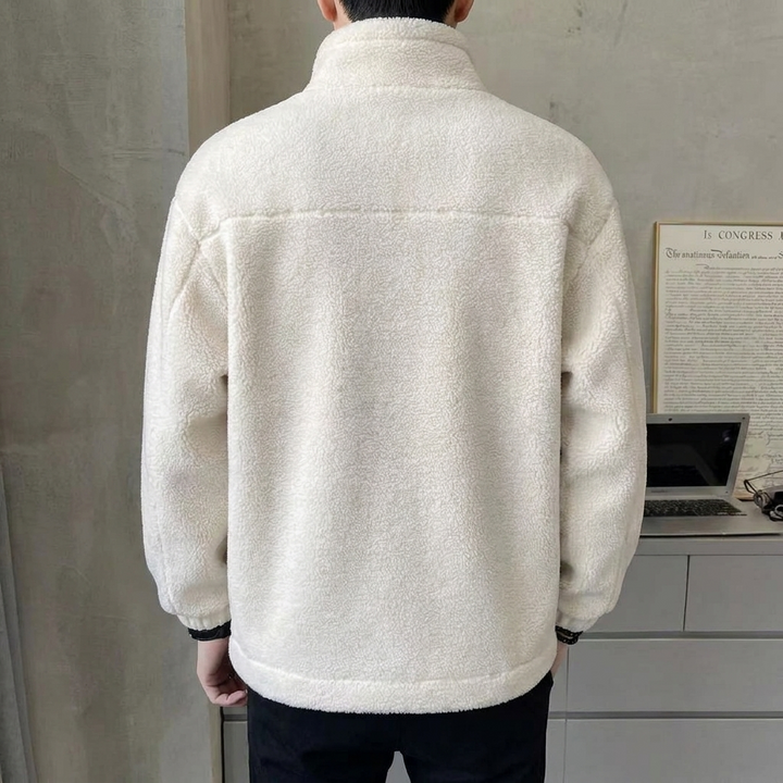Fleece Zip-Up Stand Collar Jacket