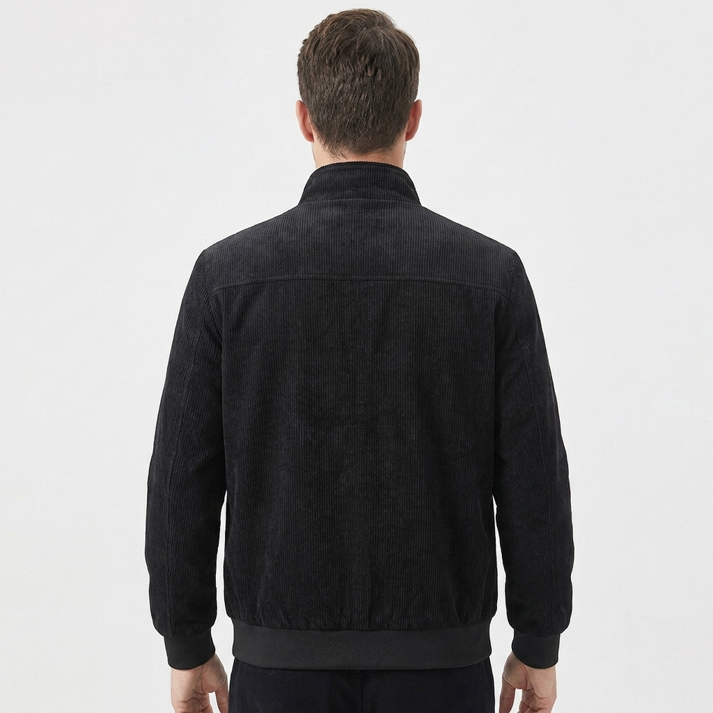 Men's Bomber Jacket – Corduroy Zip-Up Harrington Jacket