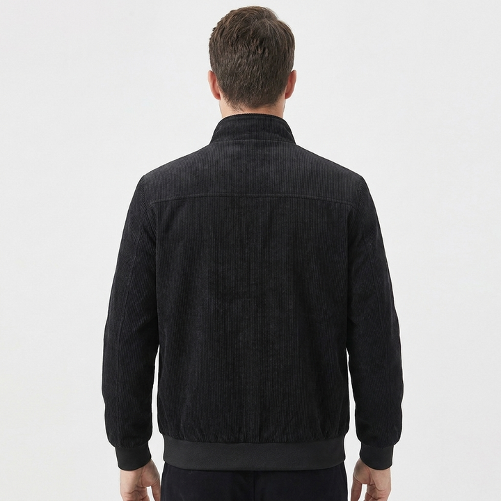 Men's Bomber Jacket – Corduroy Zip-Up Harrington Jacket