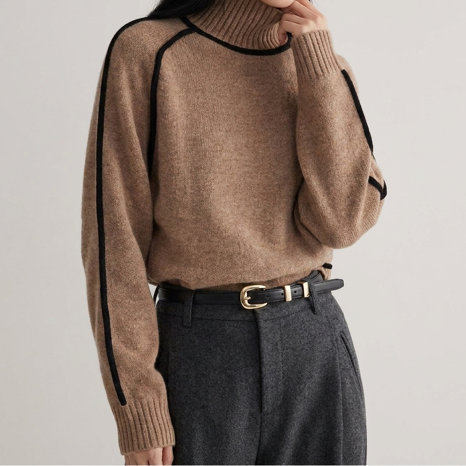 Women's Oversized Turtleneck Soft Knit Long Sleeve Jumper