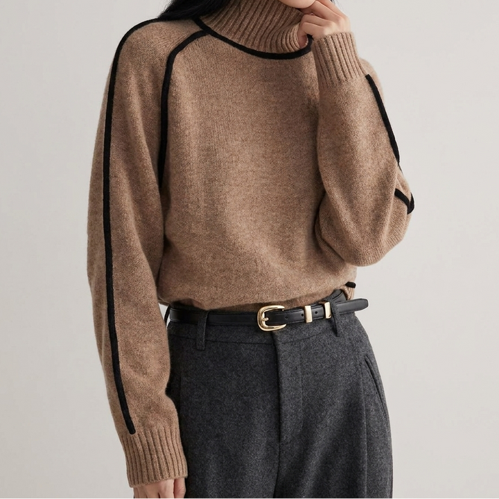 Women's Oversized Turtleneck Soft Knit Long Sleeve Jumper