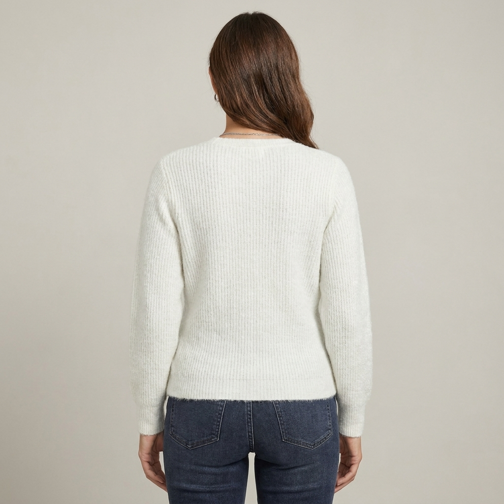 Women's V-Neck Crossover Casual Knit Pullover Sweater