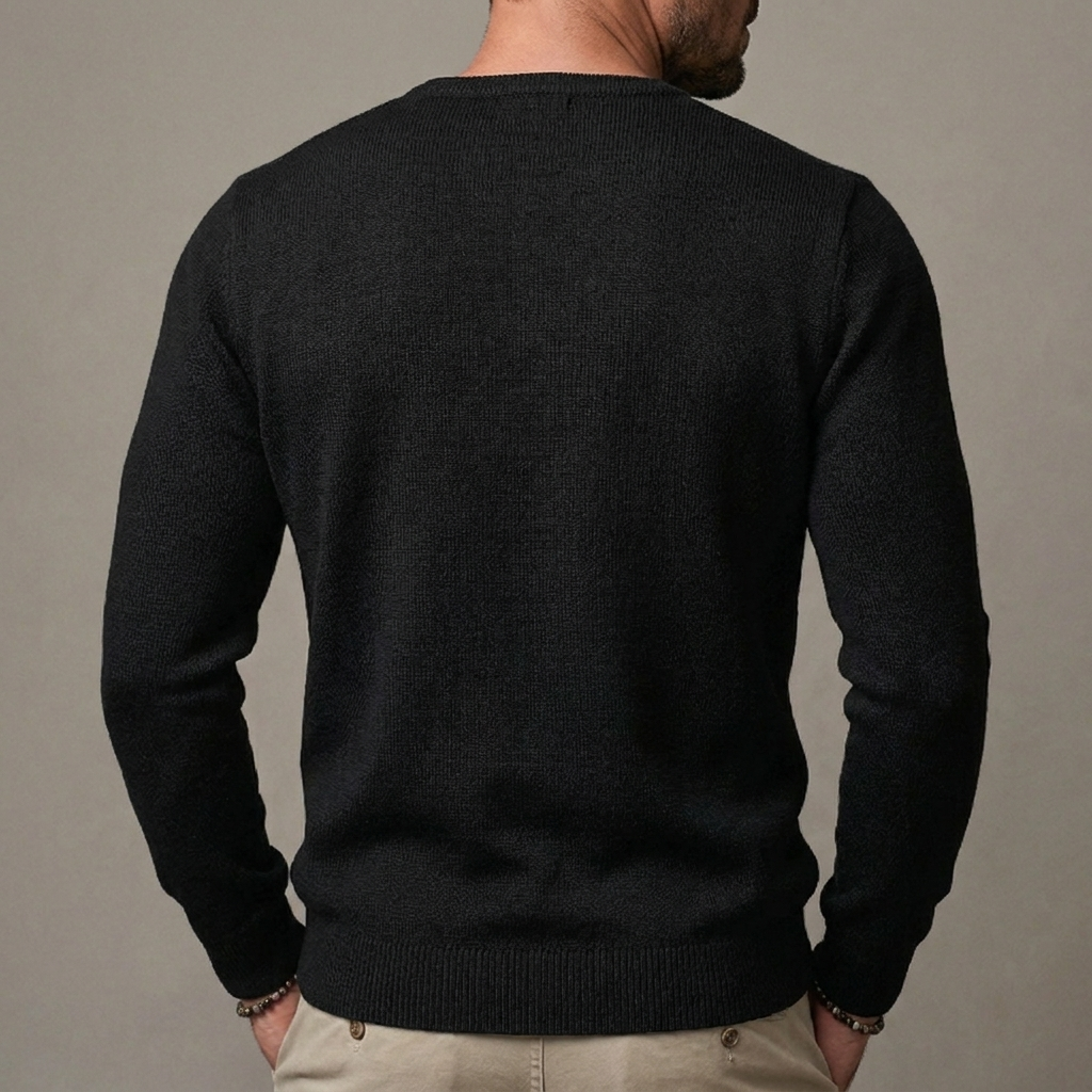Men's Slim Fit V-Neck Knit Pullover Base Jumper