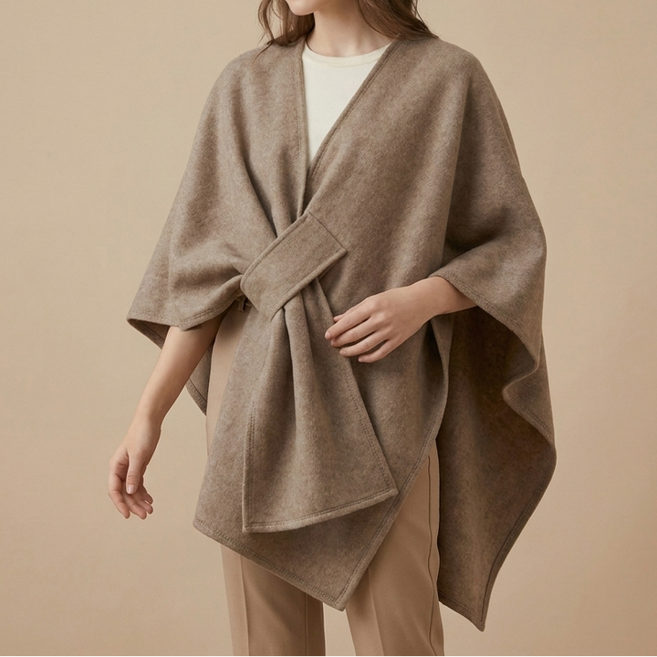 Women's Oversized Flowing Draped Cape Cardigan