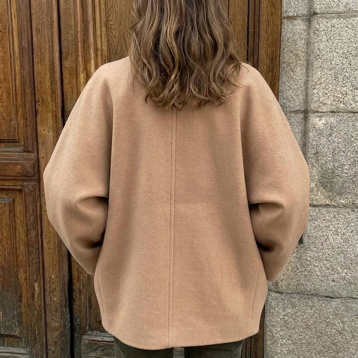 Women's Lapel Loose Fit Long Woollen Winter Coat