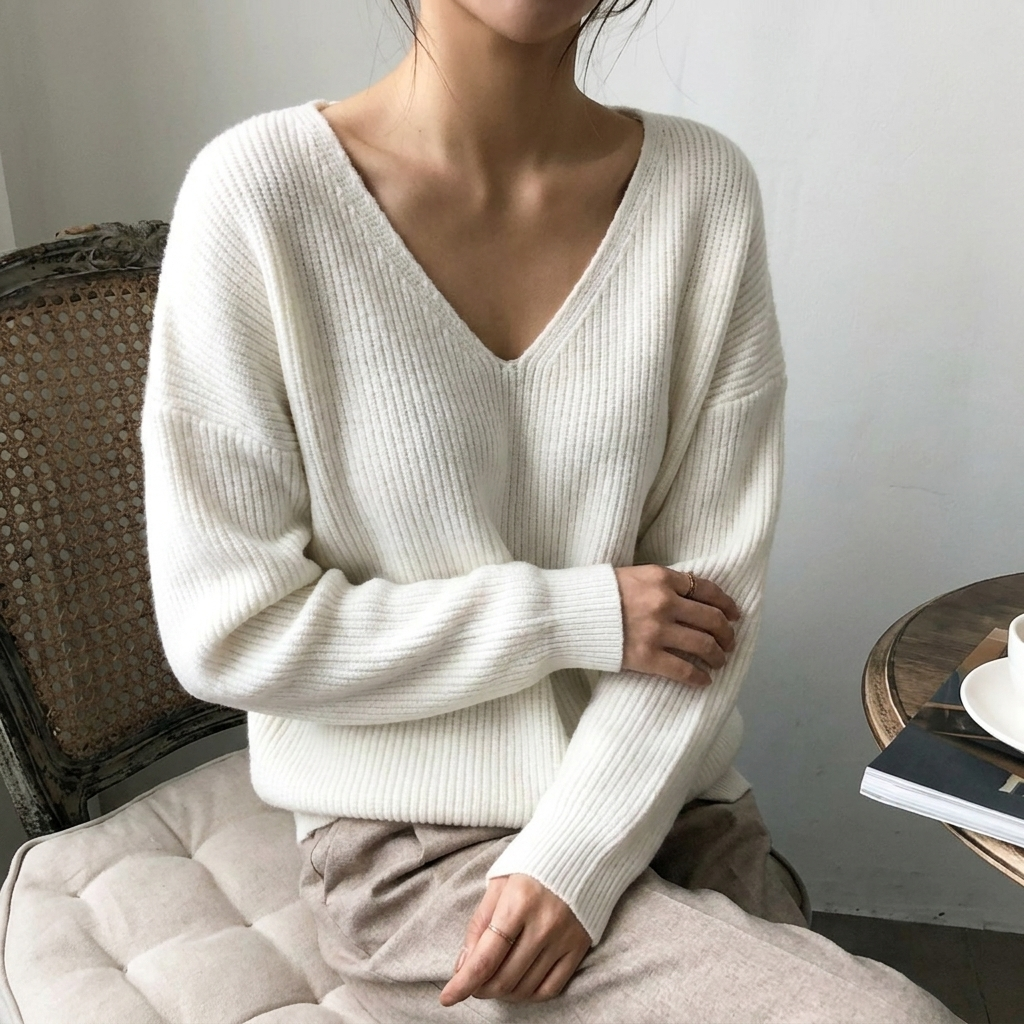 Women's V-Neck Oversized Loose Knit Cardigan