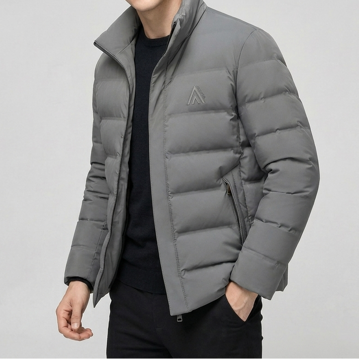 Men's Stand Collar Cotton Padded Puffer Winter Coat