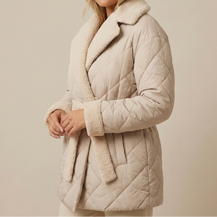 Women's Quilted Belted Wrap Puffer Coat