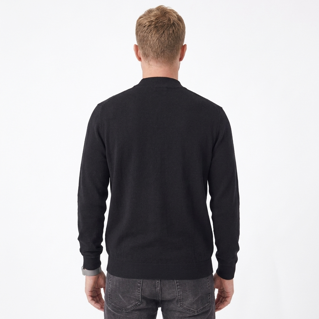 Men's Mockneck Wool Sweater – Slim Fit Casual Knit Jumper