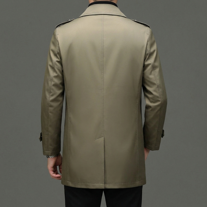 Men's Double Breasted Trench Coat Lightweight Tailored Jacket