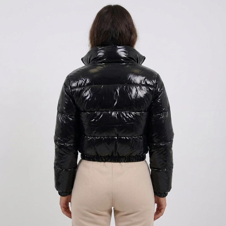 Women's Glossy Cropped Puffer Jacket