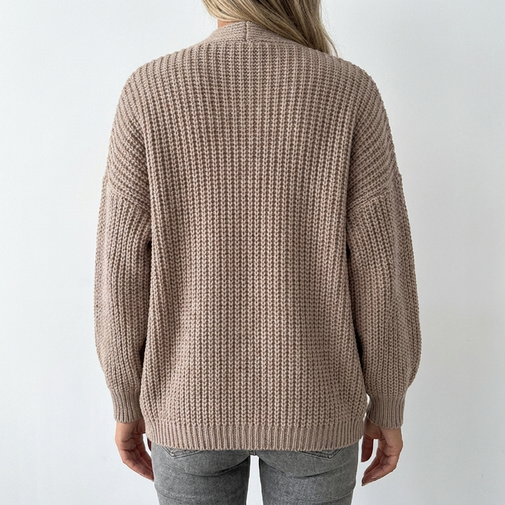 Womens Oversized Cardigan – Chunky Knit Open Front