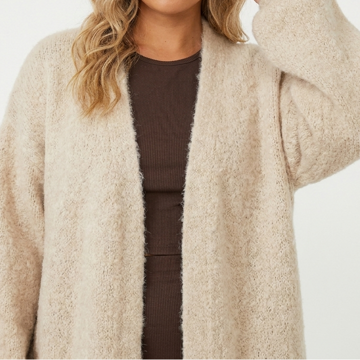 Fluffy Cardigan – Brushed Knit Oversized Open Front
