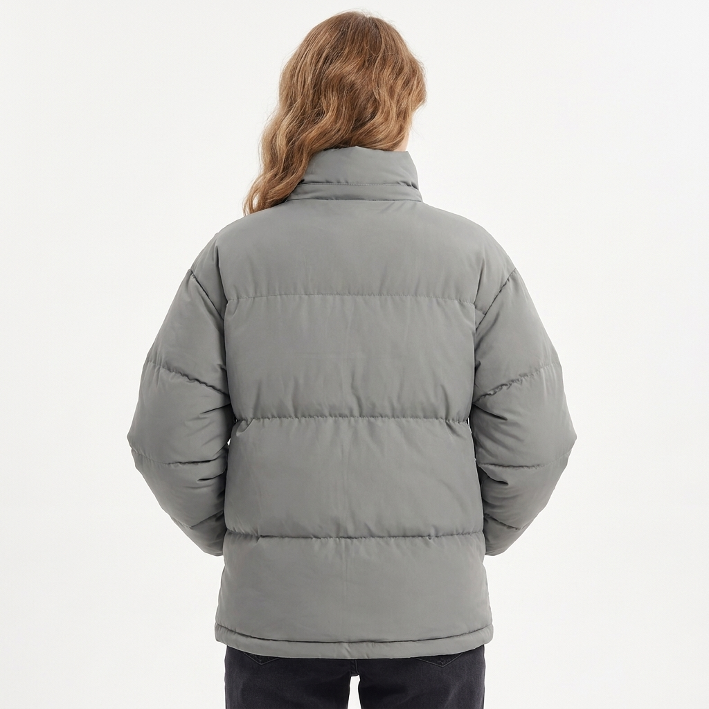 Women's Quilted Oversized Puffer Jacket with Stand Collar