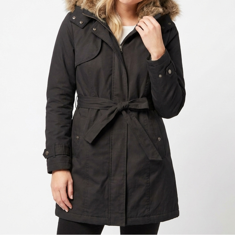 Women's Belted Midi Parka