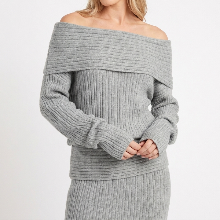 Women's Knit Top and Skirt Two-Piece Set